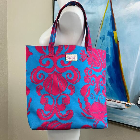 Lilly Pulitzer for Estée Lauder tote bag plus Lilly Pulitzer travel tumbler - Picture 2 of 8